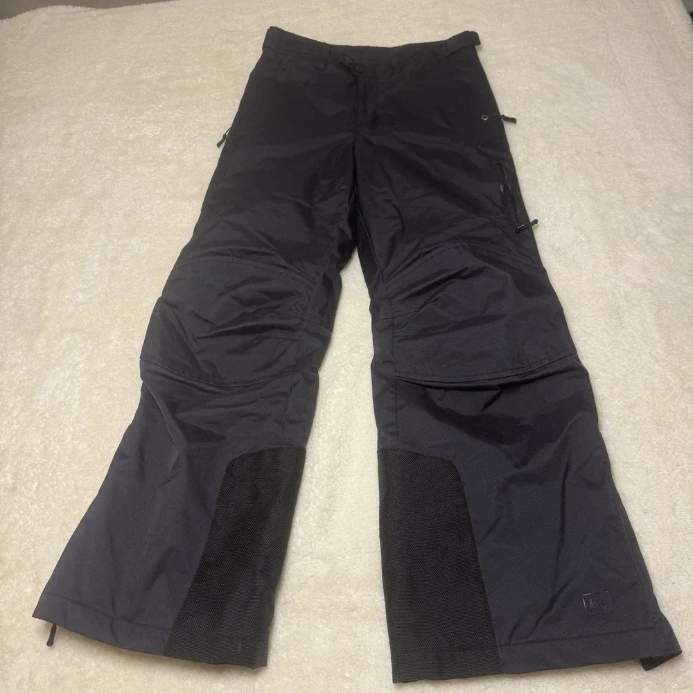 REI Snow Pants Boys Size Medium 10-12 Black Insulated Ski Snowboard Outdoor Cold